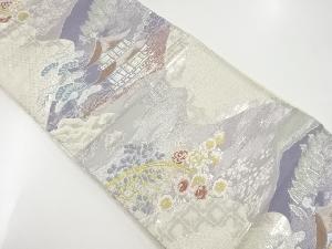 アンティーク　銀閣寺模様織り出し袋帯（材料）